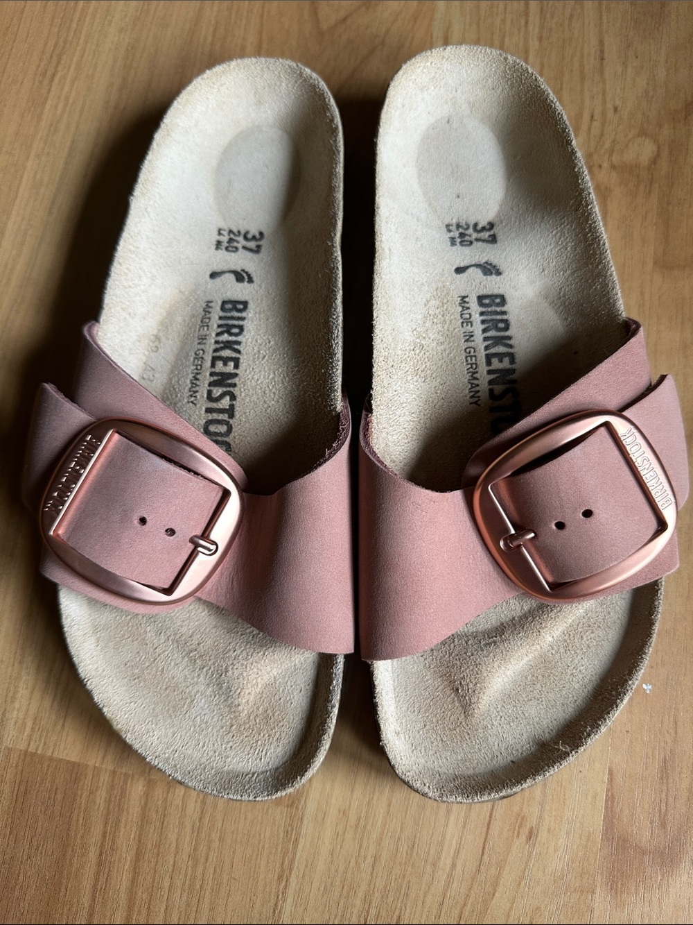 EUC BIRKENSTOCK Madrid Big Buckle One-Strap Sandal in Pink